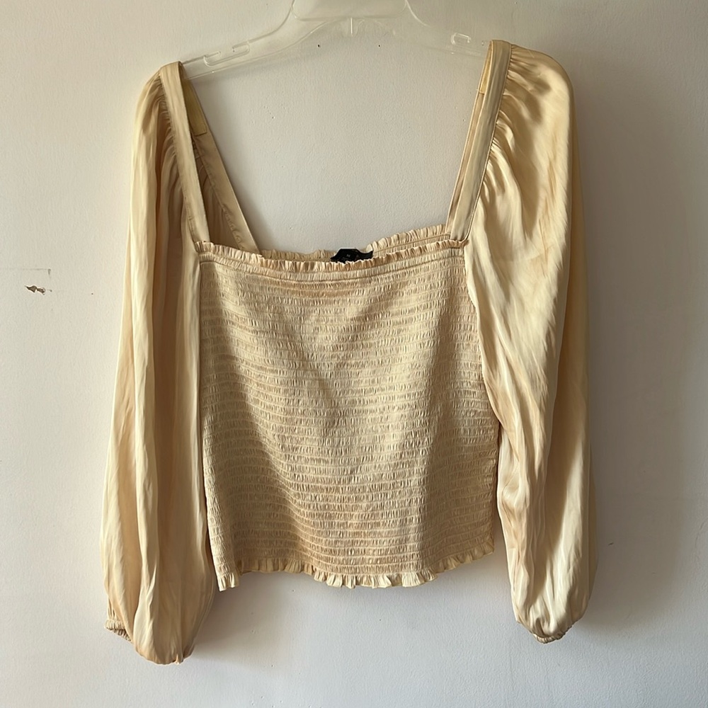 J Crew satin square neck top
